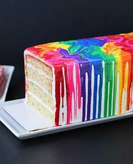 Melted Rainbow Cake