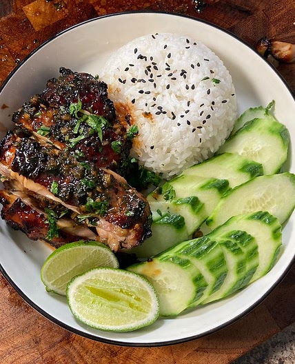 air fryer Vietnamese baked chicken (+coconut rice)