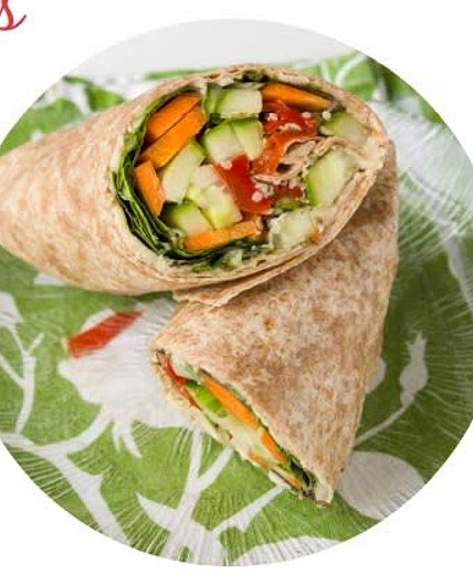 garlicky bean veggie wraps