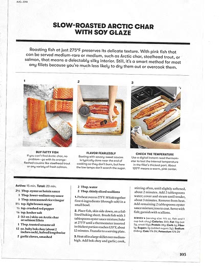 Slow Roasted Arctic Char with Soy Glaze