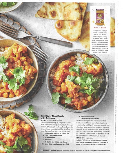 Cauliflower Tikka Masala with Chickpeas
