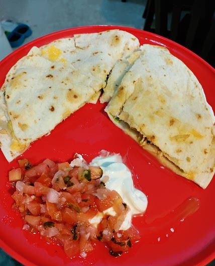 Air fried quesadilla