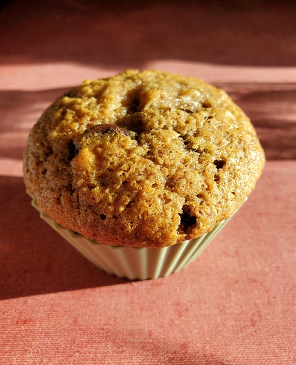 Banana chocolate chip flax seed muffins