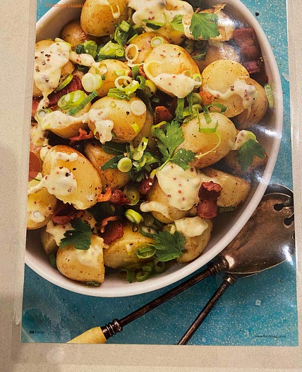 Warm Potato Salad with Mustard Creme Fraiche Dressing
