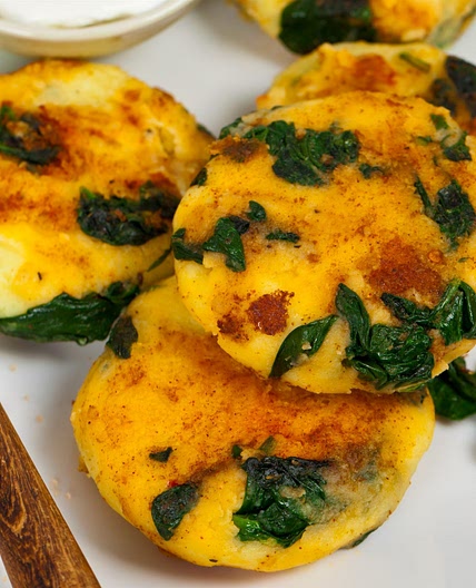 Polpette di purè e spinaci