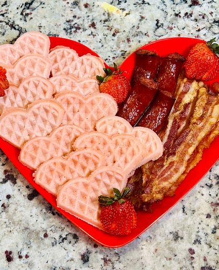 Pink Velvet Waffles 