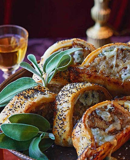 Stilton and sage sausage rolls