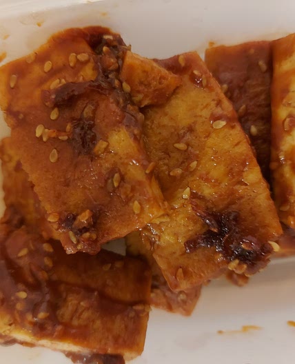 Gochujang sesame glazed tofu