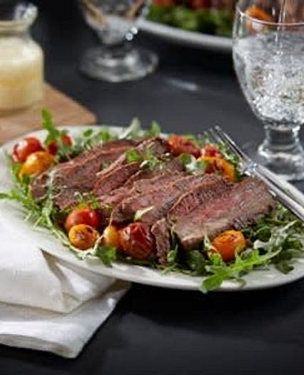 Steak & Arugula Salad with Lemon Parmesan Dressing