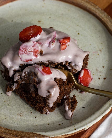 Vegan Chocolate Strawberry Cake