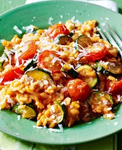 Tomato & courgette risotto