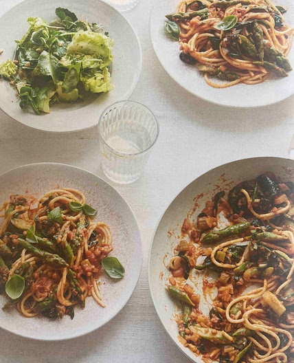 Spring Bolognese - Spinach and Asparagus
