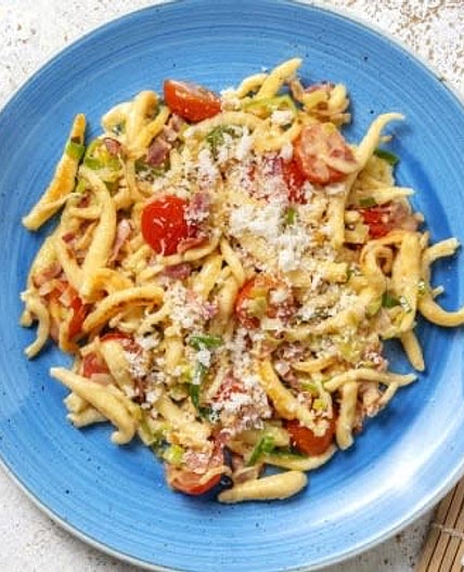 Frische Eierspätzle mit Bacon