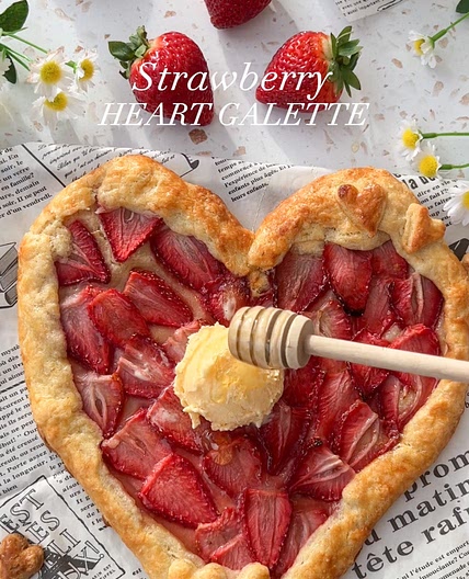 Strawberry Heart Galette 