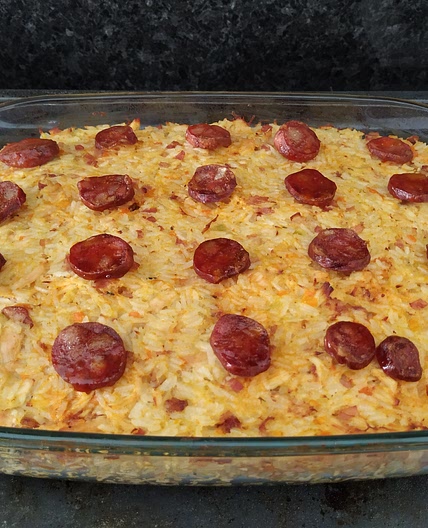 Arroz de frango no forno