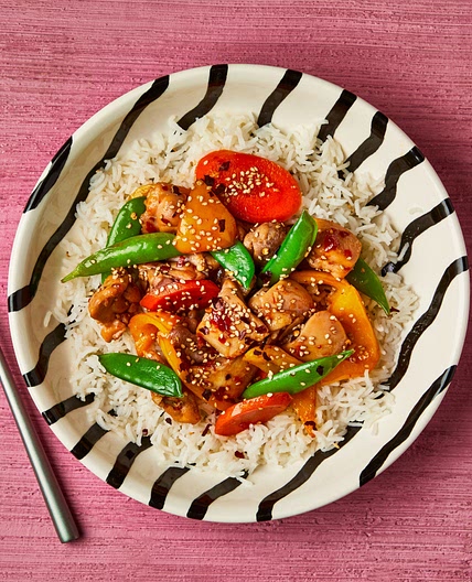 Garlic chilli chicken & sesame veg