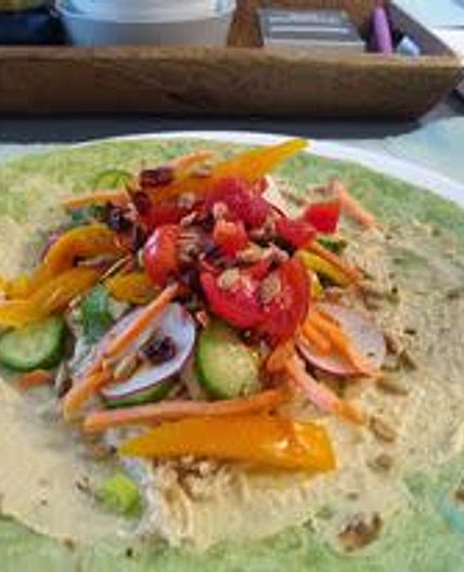 Chicken, Hummus, and Vegetable Wraps