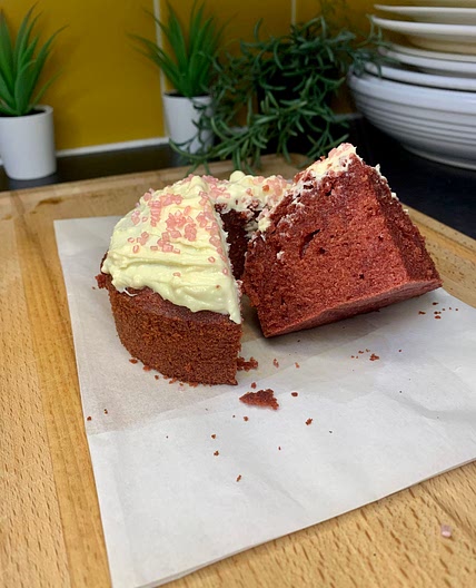 Single Serving Valentine’s Day Red Velvet Cake 