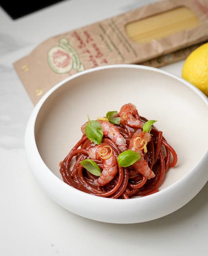 ITALIANO - Spaghetti alle rape, gamberi e zenzero