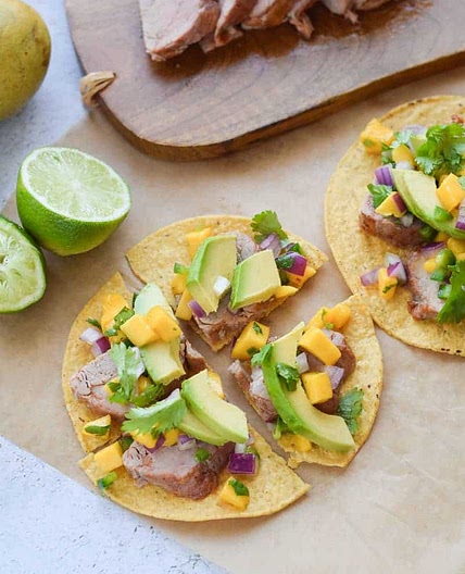 Pork Tostadas with Mango Salsa