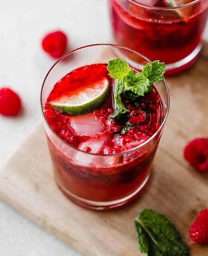 Raspberry Mojito Mocktail