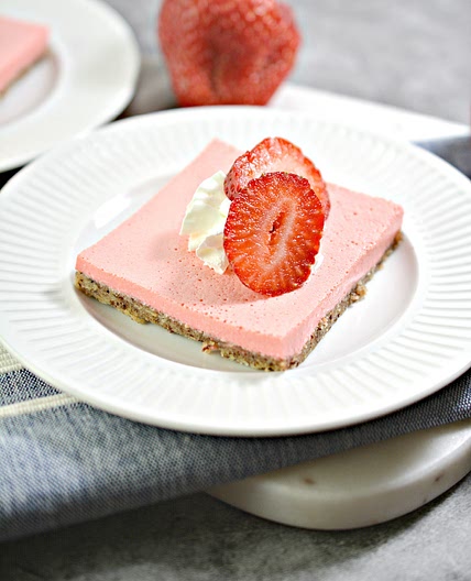 Keto Strawberry Jello Cheesecake Bars