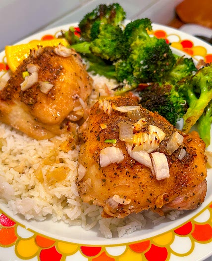 Baked Chicken Thighs with Butter and Onions