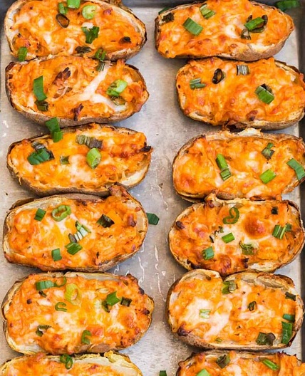 Buffalo Chicken Potato Skins