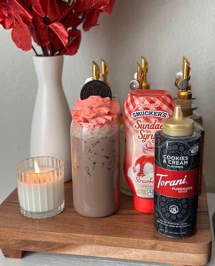 Strawberry Oreo Iced Latte