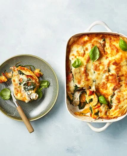 Lasagne met spinazie, courgette en ricotta