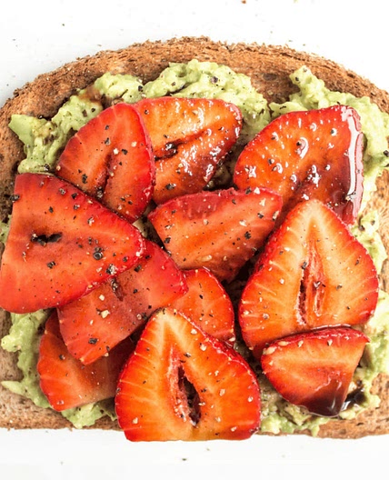 Avocado Strawberry Toast with Honey