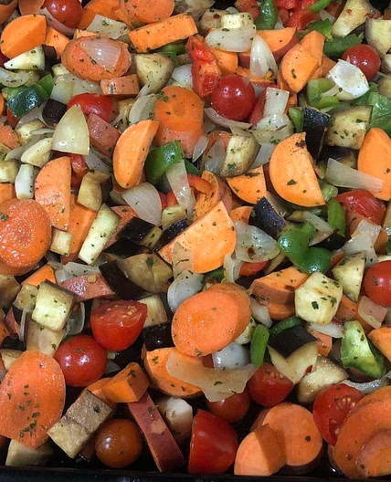 Med Veg with Sweet Potatoes