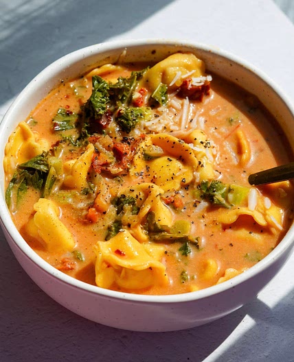 Vegan tortellini soup