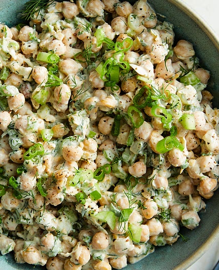 Chickpea Salad With Fresh Herbs and Scallions
