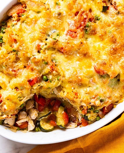 Spaghetti Squash Chicken Casserole