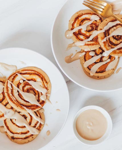 Vegan Gluten-Free Cinnamon Roll Pancakes