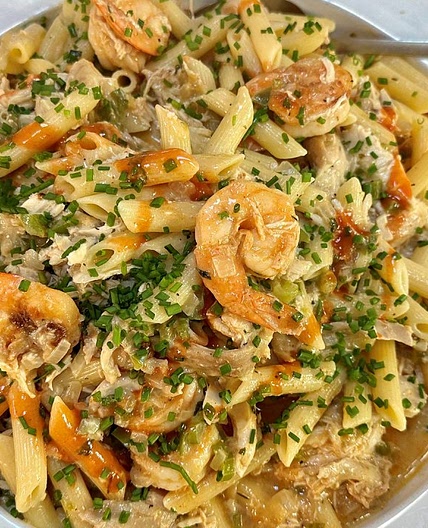Rach's Chicken and Shrimp Pasta, Chesapeake Bay Style!