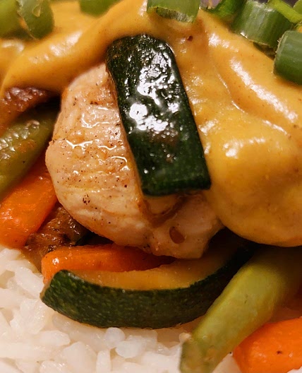 Chicken curry - Carrots, green beans and zucchini