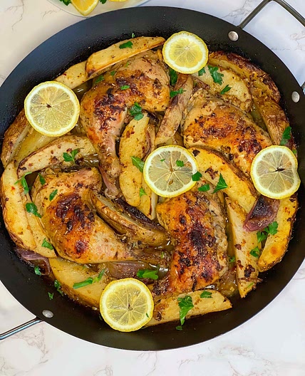 Lemon garlic chicken and potatoes 