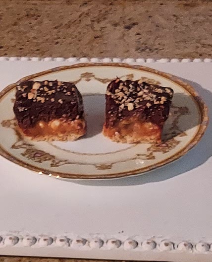 Three chocolate caramel bars