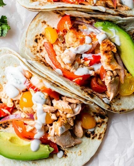 Blackened salmon fajitas Recipe