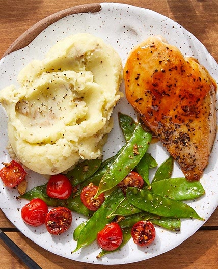 Hot Honey Butter-Glazed Chicken with Mashed Potatoes