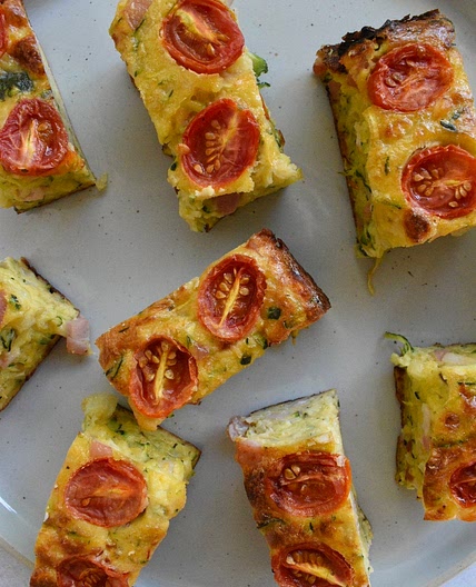 Zucchini Sliced with Cherry Tomatoes