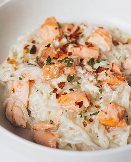 Healthy Salmon Alfredo