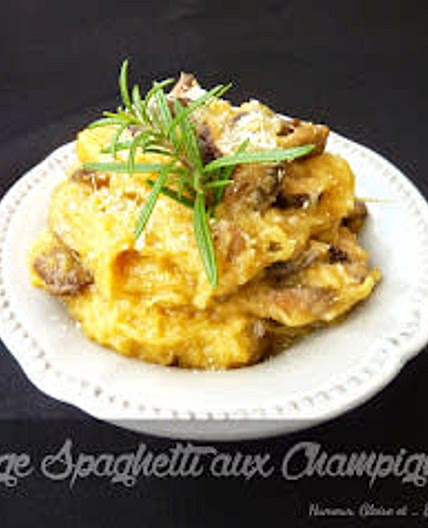 Courge spaghetti champignons