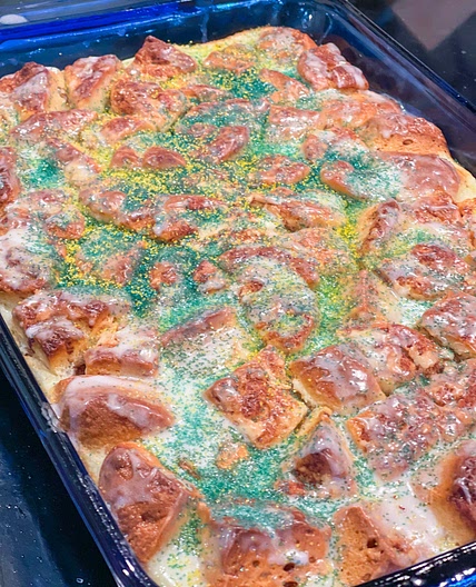 Mardi Gras king cake casserole 