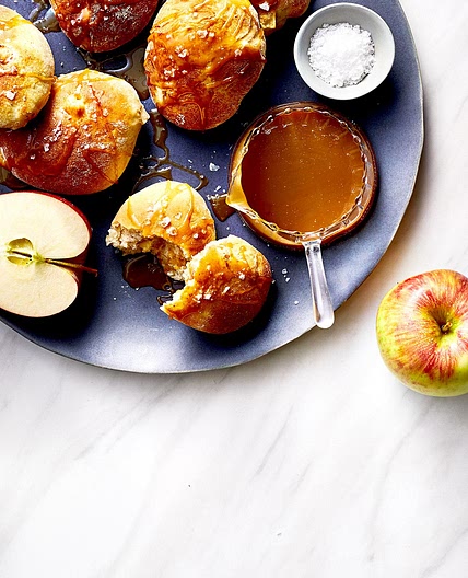 Air-Fried Apple Fritters with Salted Caramel Sauce
