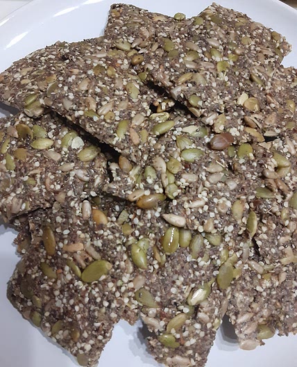 Keto Seedy Crackers - use whatever seeds/nuts you like!