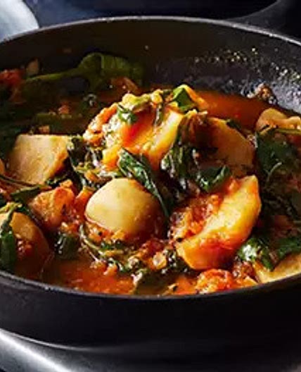 Jerusalem artichoke & spinach curry