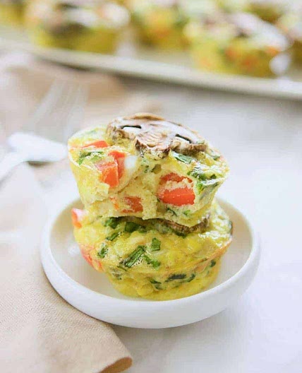 Spinach Mushroom Pepper Egg Muffins